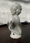 Half Doll Pin Cushion Nude Figurine Lady Antique Art Deco Porcelain