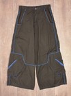 Mens Vtg 90s Altered Mind Black   Blue Raver   Skater Wide Leg Pants 33x30 1990s