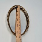 Vintage 50s Oval Gold Gilt Metal Filigree Hollywood Regency Vanity Tray Mirror