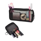 Patu Mesh Travel Toiletry Bag 2 Pack Transparent Standing Pouch Black