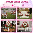 Set Of 2 Artificial Cemetery Flowers  Grave Memorial Flowers With Vase  Outdo   