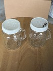 Nice Golden Harvest Clear Glass Mini Mason Jar Salt   Pepper Shakers W  Handle