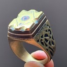 Very Rare Ancient Amazing Ring Bronze Antique Engraved Authentic Genuine