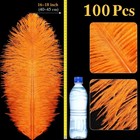 Xunyee Orange 100 Pcs Ostrich Feathers 16-18 Inch