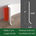 Peel And Stick Rubber Baseboard Molding  3 Inch X 20 Feet  White 3in X 20ft
