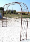 10 Ft  Wide Wrought Iron Driveway Arbor - Rustic Metal Archway - Cottage Style