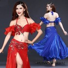 Women Belly Dance Costume Bellydance 2 3pcs Set Bra Belt Skirt Bellydancing Wear