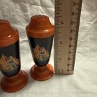 1933 Chicago Worlds Fair S p Shakers Orange   Black With Decals