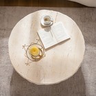 Mid-century Round Centre Coffee Table Vintage Faux Stone Sofa Beige Coffee Table