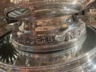 Antique Silver Plate Large Punch Bowl Or Centerpiece Bowl     12 Cups   Ladle