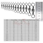 50pcs Fishing Swivels Rolling Barrel Swivel Solid Ring Fishing Connector  1- 5 0
