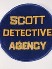 Scott Detective Agency Lrg Vtg Embroidered Private Eye Patch Investigator Sleuth