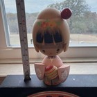 Vtg Rare 5    Painted Wooden Geisha Kimono Japanese Kokeshi Doll With Ball Whimsy