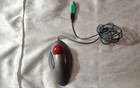 Logitech Trackman Marble Mouse T-bc21 Usb Wired Gray Red Ball Ergonomic Usb