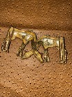 Vintage Mimi Di N Golden Enameled Double Giraffes Interlocking Gold Belt Buckle