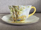 Shelley Daffodil Time Teacup   Saucer Set Antique Vintage Dainty Shape Very Rare