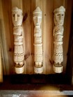 Authentic Vintage Hand-carved Wooden 3 Kings Figurines     Set Of 3 