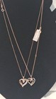 Rose Gold Plated Heart Diamond Accent Jewelry Set Pendant Necklace L-j13
