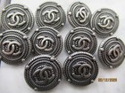 Lot Of Eight  20 Mm Designer Cc Button Dark Silver Tone Chanel 8 Buttons