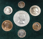 1958 Ghana 7pc Proof Set In Original Box Includes 10 Shillings Silver Coin