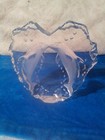 Dolphins Kissing Heart Shaped Laser Etched 24  Lead Crystal Clear Figurine