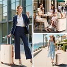 6 Piece Luggage Set With Tsa Lock Hardshell Abs pc Suitcase Set 5-year Warranty