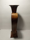 Cool Vintage Metal Vase 16  X 10  Solid Sturdy Odd Shape Rustic Orange