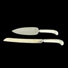 Sheffield England Our Wedding Cake Knife   Server Set Porcelain Handle Stainless