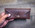 Leather Cash Envelope Handmade Tinkerman Leatherworks Brown