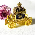 Royal Vintage Enamel Jewelry Box - Elegant Golden Trinket For Rings   Earrings