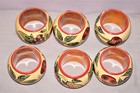 Hand Painted Vintage Wood Napkin Rings Set Of 6