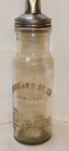 Rare Old Standard Oil  indiana  Polarine Embossed Glass Oil Bottle With Funnel