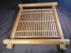 Vintage Bamboo Cane Serving decorative Tray   Boho Made In Philippines