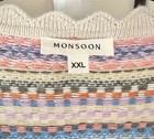 Monsoon    fawn    Fair Isle Scalloped Trim Natural Tank Top Vest Size Xxl Uk 24 26