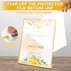 Ehwine 12 Pack 5x7 Gold Acrylic Sign Holder Display Stand Slanted Back Table Top