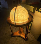 Replogle Heirloom Illuminated Rotating Floor Globe W  Wood Base Stand