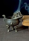 Detailed Metal Spider   Web Incense Burner Trinket Jewelry Holder Alloy Bronze
