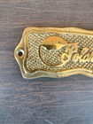 Antique 1910s Polar Ice Box Brass Advertising Sign Tag Plate Refrigerator Badge