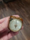 Vintage Bakelite Dice Desk Thermometer Butterscotch With Green Swirl
