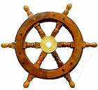 12 brass Nautical Wooden Ship Steering Wheel Pirate D  cor Wood Fishing Wall Boat