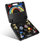 Ac R1234yf R134a Gauge Set - Automotive 4 Valve Manifold Gauge Set Ac Gauges 