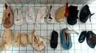 16 Pc Lot Vintage Single Oilcloth Doll Shoes- Various Sizes   Styles Guc