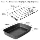 Mainstays 18 9  Grey Speckle Non-stick Roaster Pan With Wire Rack  0 5mm