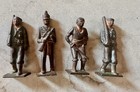Vintage Cast Metal Military Soldier Figures     Lot Of 4     Antique Toy Soldiers