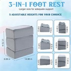 Foot Rest Under Desk  3 Height Adjustable Ergonomic Foot Stool With Textured