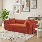 2-in-1convertible Sleeper Sofa Bed Corduroy Boneless Sofa With Fixed-shape Frame