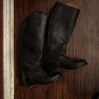 Ovation-flex Sport Equestrian Riding Boot-black Leather Sz 8 Wide Calf  468543