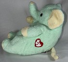 Ty Elephantbaby Plush 10  Green Yellow Rattle Elephant Baby Tylon 2000 Vintage
