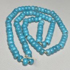 Tibetan Natural Blue Old Agate Dzi Mala Bead Amulet Prayer Necklace M1213