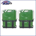 2pcs 5 Gallons Jerry Can W  Black Holder Practical Can Metal Steel Tank